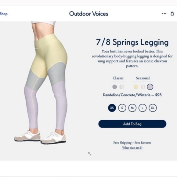 NWOT Outdoor Voices spring color block leggings - Picture 5 of 7